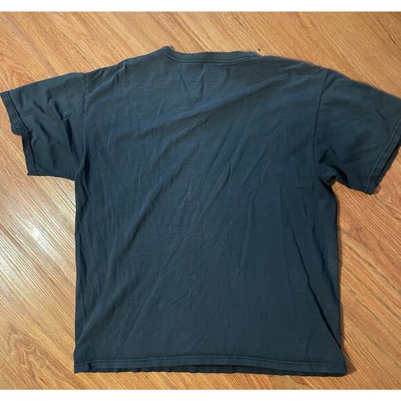 Men’s Black Graphic Tee L – Faded Abstract Silhouette – Streetwear Utility - Picture 5 of 6